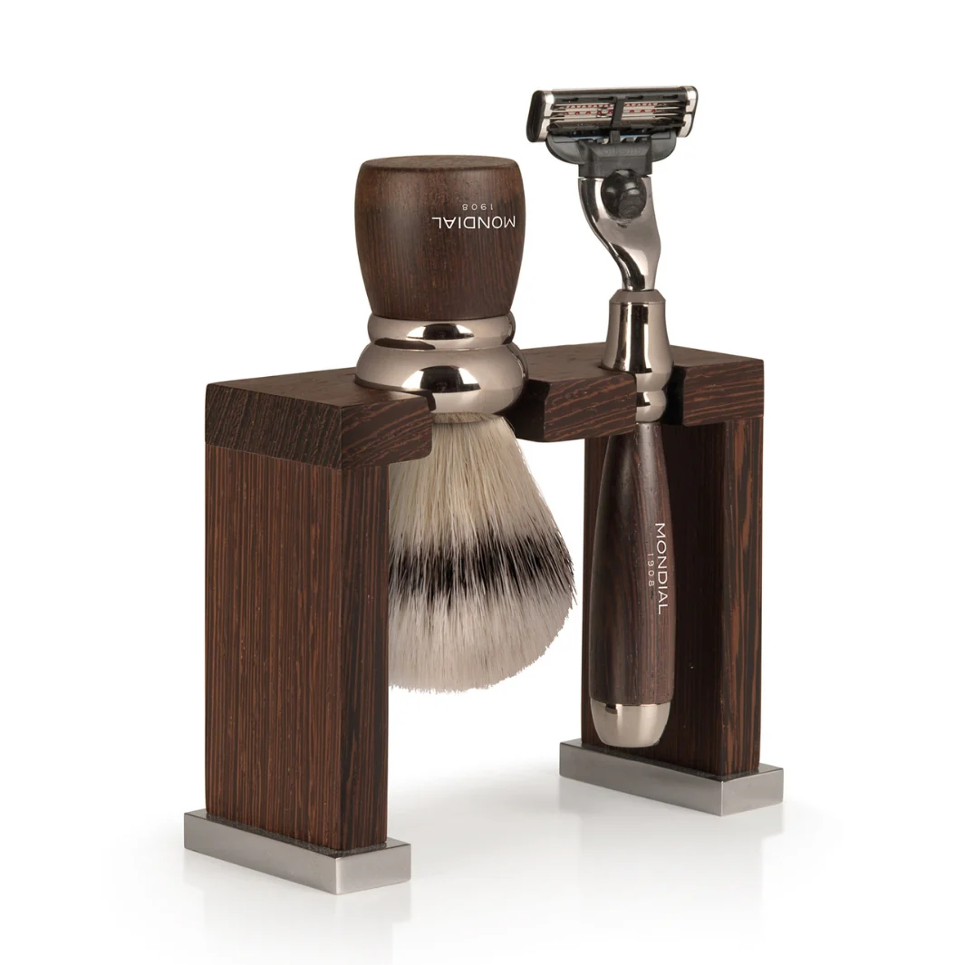 Prestige Wengé Wood Shaving Set with Super Badger Brush & Cartridge Razor - Image 3