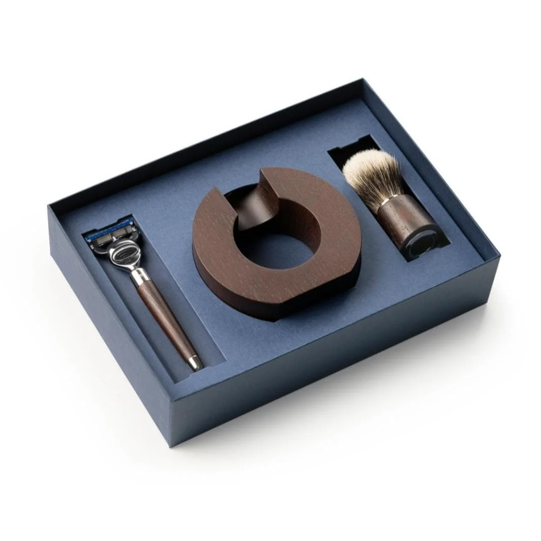 Sphaera Wengé Wood Shaving Set with Silvertip Brush & Cartridge Razor - Image 5