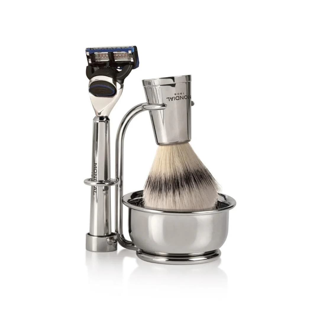 Vespucci Cartridge Razor Handle in Shiny Nickel Metal - Image 6